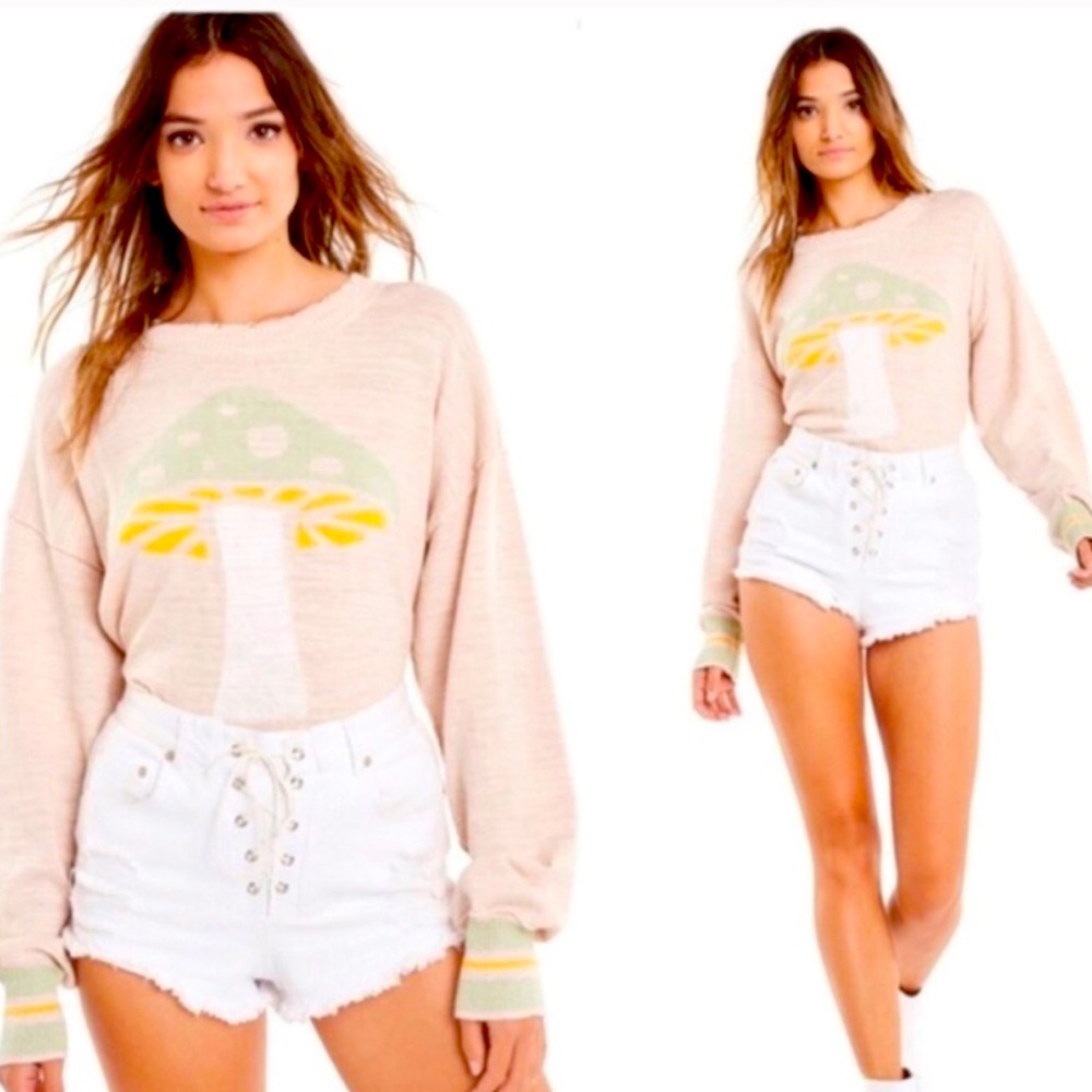 •wildfox• Magic Philo Sweater {pastel amanita muscaria} Shroom Fungi SWEATER
